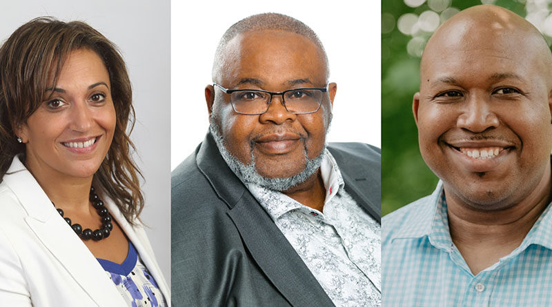 The candidates in the Preston riding (left to right): Angela Simmonds (Liberal), Archy Beals (PC), and Colter Simmonds (NDP)