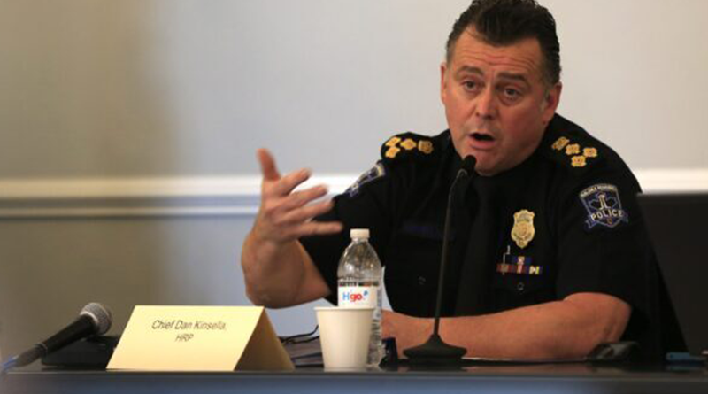 Halifax Regional Police Chief Dan Kinsella speaks during a meeting of the Board of Police Commissioners on Monday, Dec. 13, 2021. He is scheduled to testify in the Kayla Borden appeal hearing this Thursday in Burnside.