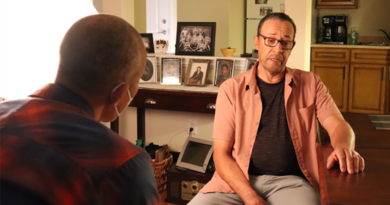 Paul Byard talks with film director Hubert Davis about the Colored Hockey League of the Maritimes.