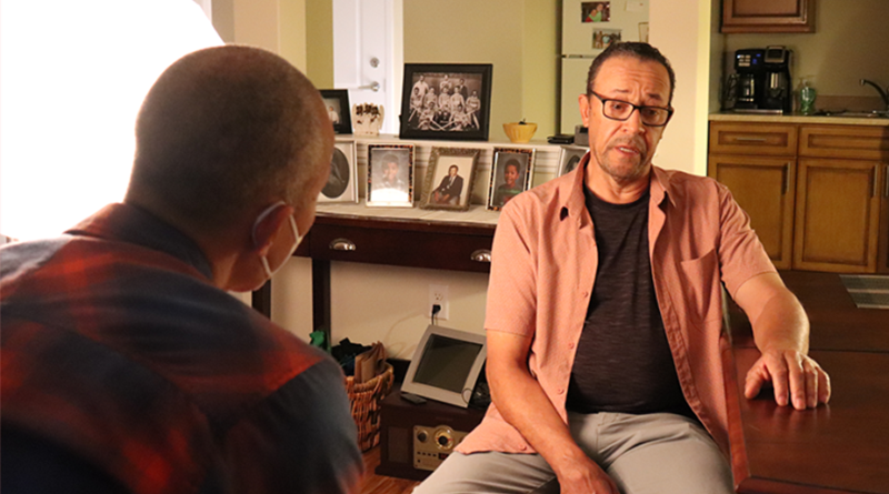 Paul Byard talks with film director Hubert Davis about the Colored Hockey League of the Maritimes.