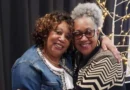 Viola Cain, left, and June Ross hug after a ceremony where they were recognized for their longtime roles as foster parents. Credit: Contributed