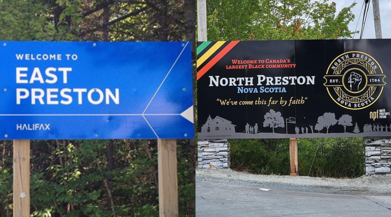 Welcome to East Preston and Welcome to North Preston signs