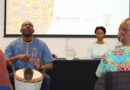 Amadou Kienou performes African drumming at Experiencing Inclusion and Diversity in the Workplace: Challenges and Solutions panel discussion. Photo: Matthew Byard