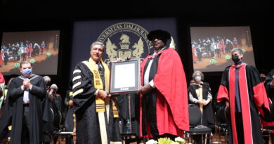 David Woods accepting an honorary degree. Credit: Matthew Byard