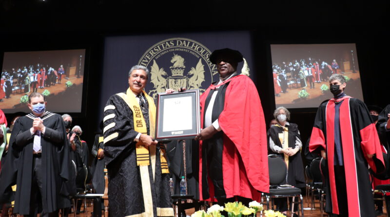 David Woods accepting an honorary degree. Credit: Matthew Byard