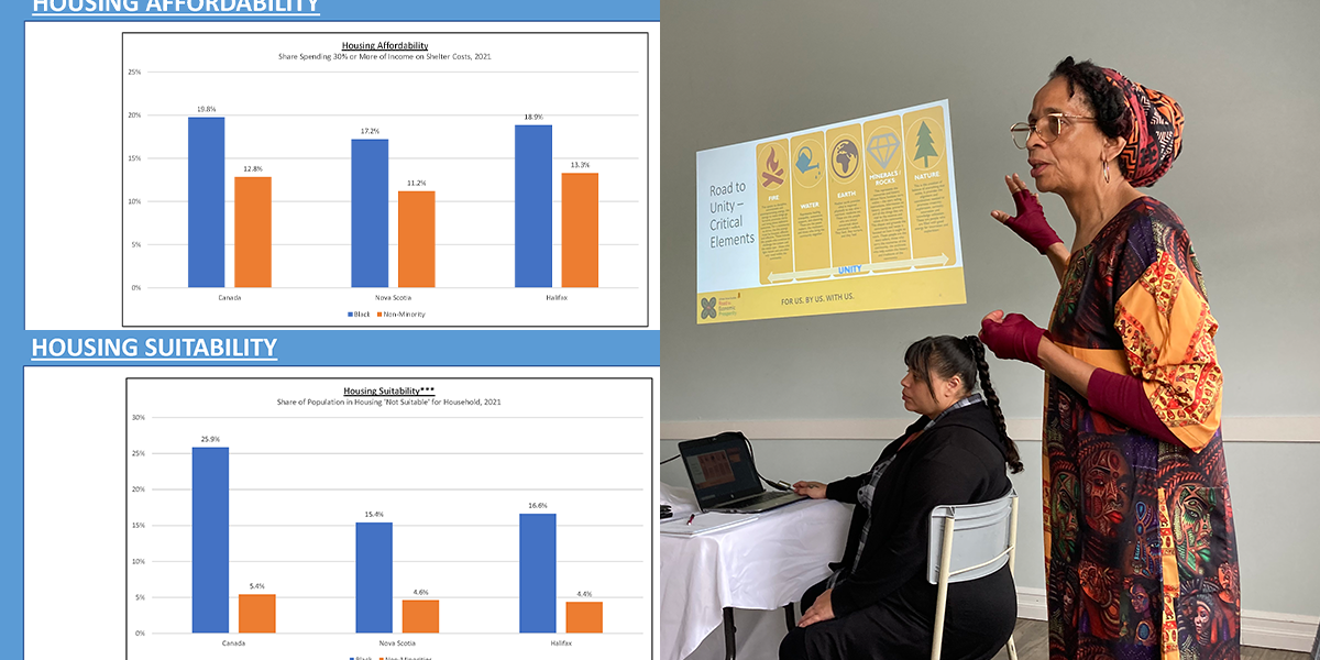 Carolann Wright leads a presentation by the African Nova Scotian Road to Economic Prosperity Plan (REPP)