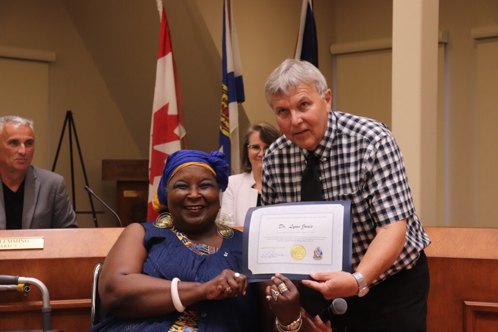 Dr. Lynn Jones with Truro Mayor Bill Mills