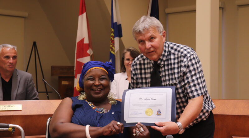 Dr. Lynn Jones with Truro Mayor Bill Mills