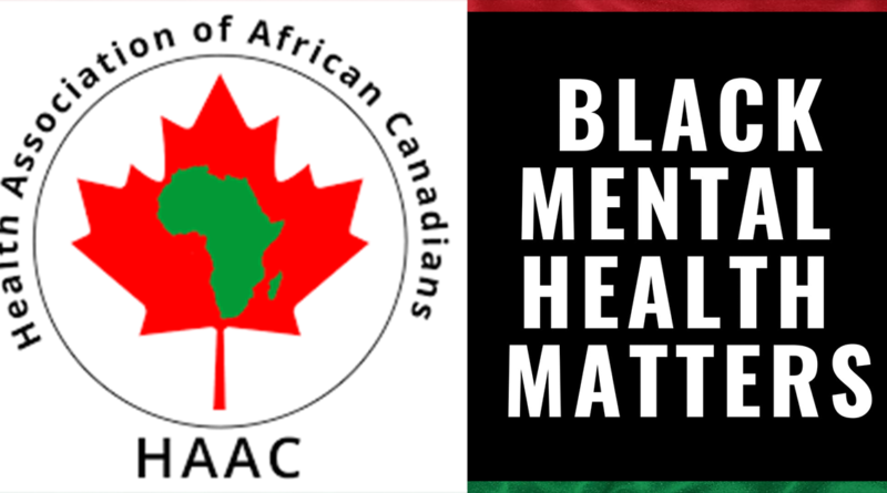 Health Association of African Canadians (HAAC) logo and "Black Mental Health Matters"