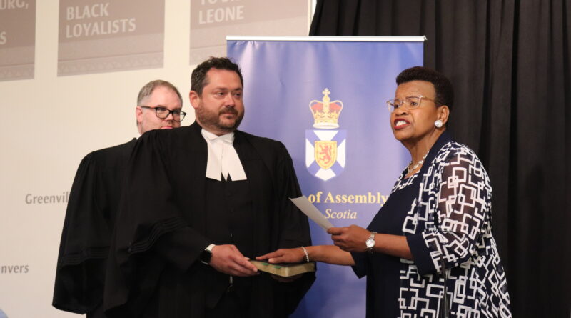 Twaila Grosse being sworn in as PC MLA for the Preston riding at the Black Cultural Centre for Nova Scotia. Aug. 17, 2023.