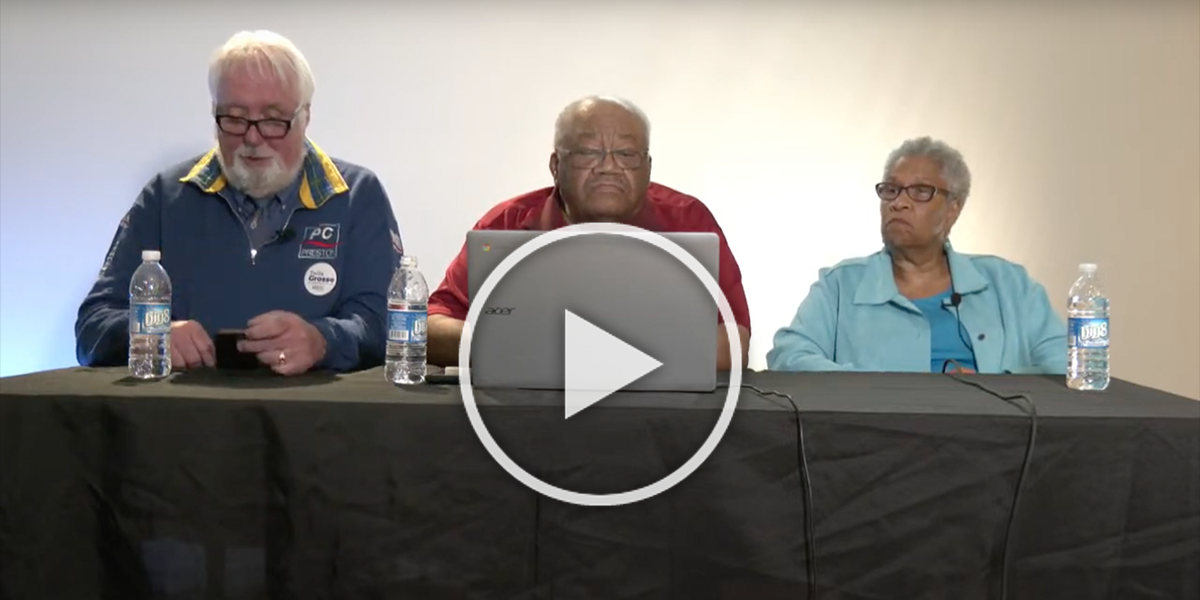 Former Preston area MLAs David Hendsbee (PC), Wayne Adams (Liberal), and Yvonne Atwell (NDP) participated in a live stream panel Tuesday as the polls closed for the Preston by-election. (Eastern Shore Cooperator & Nova Scotia Live Video)