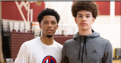 Madden Ross (right) participated in an inaugural weekend-long basketball camp in Halifax hosted by Milwaukee Bucks guard, Lindell Wigginton (left).