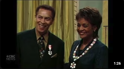 YouTube thumbnail: Walter Borden with Governor General Michaëlle Jean at his 2006 Order of Canada investiture ceremony.